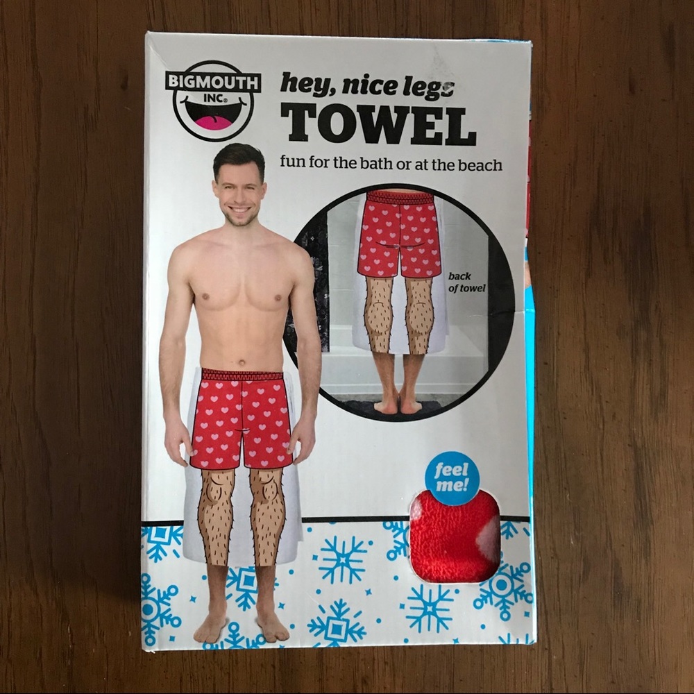 Gag gift - fake hair legs towel